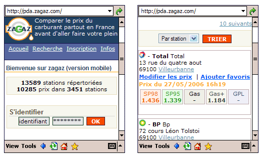 Prix du carburant en version mobile