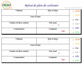 Fiche de relevé 10 - Suivi de la consommation