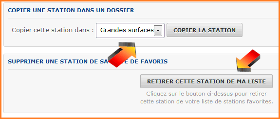 Image montrant la liste -Mes stations favorites-
